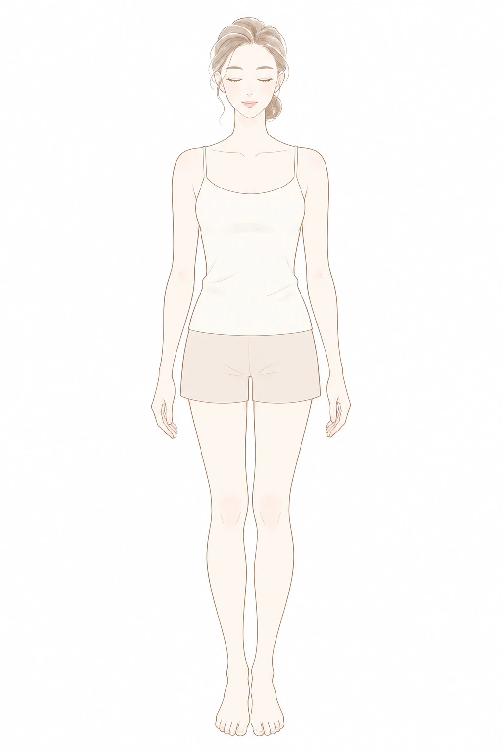 身体のケアの女性イラスト